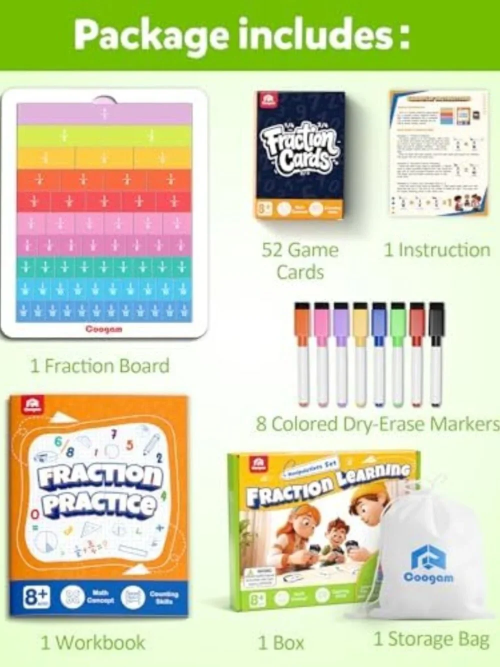 Magnetic Fraction Tiles for Montessori Math Learning | Educational Manipulatives